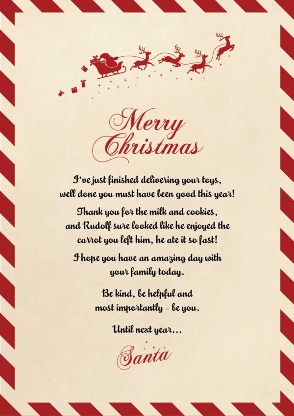 A Christmas letter for children from Santa free to download from Blackbird Design Shop