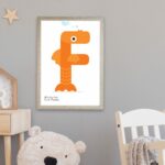 A single letter f is for fish illustrated print from Blackbird Design Shop