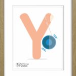 Y is for yo-yo illustrated print for children and babies from Blackbird Design Shop