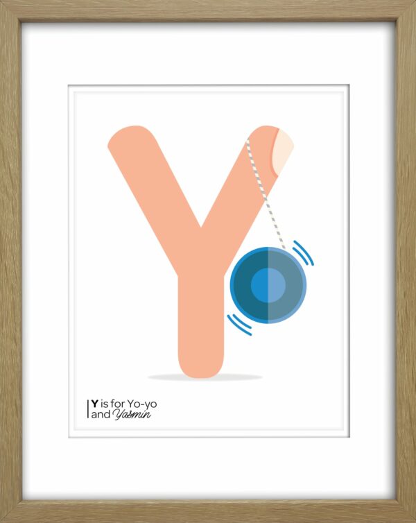 Y is for yo-yo illustrated print for children and babies from Blackbird Design Shop