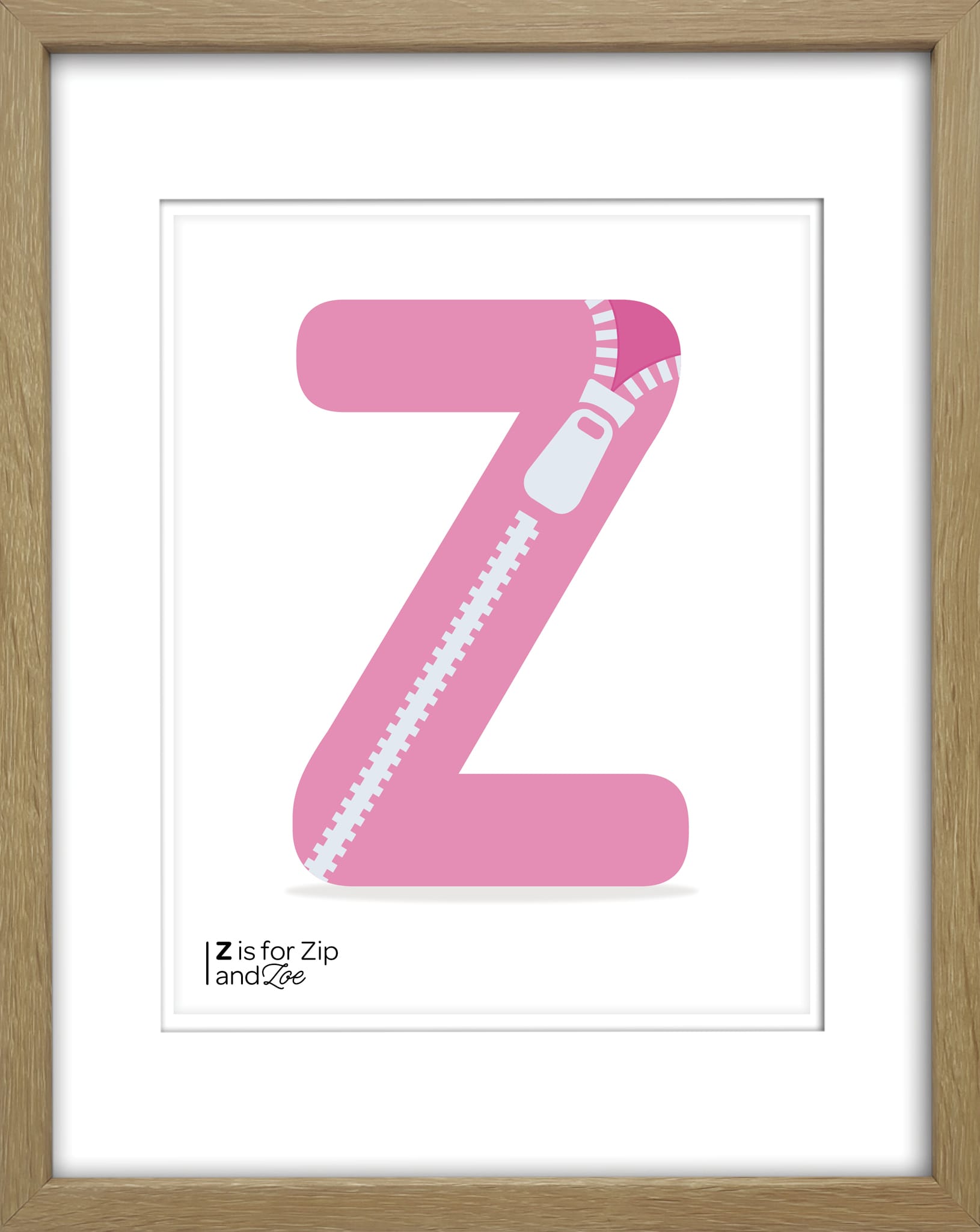 Single Letter Z, Children's Print, NZ