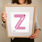 Z is for zip illustrated print for children and baby shower gift ideas