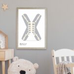 A letter x alphabet print for a baby's nursery decoration