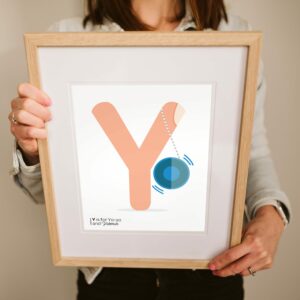 A letter Y alphabet print for children's nursery decor in New Zealand