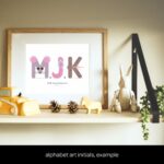 An alphabet art children's illustrated name initials for bedroom decoration