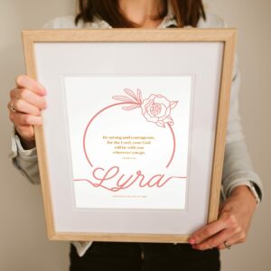 A custom girls baptism print from Blackbird Design Shop in New Zealand