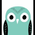 A custom owl illustrated print gift idea for childrens nursery and bedroom decoration in NZ