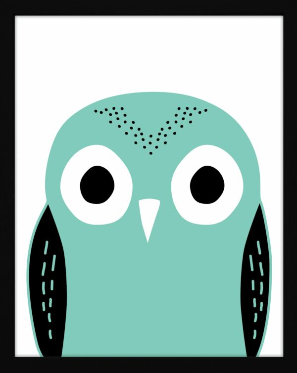 A custom owl illustrated print gift idea for childrens nursery and bedroom decoration in NZ