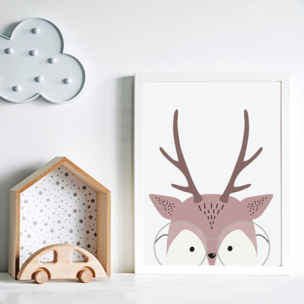 A stag deer print for childrens bedrooms or baby shower gift ideas in New Zealand