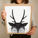 A cute stag illustrated print for children and babies from Blackbird Design Shop in New Zealand