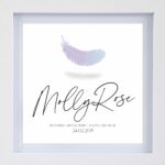 An angel feather personalised print for memorials in New Zealand